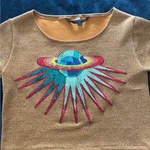 Gold top with sequin planet!